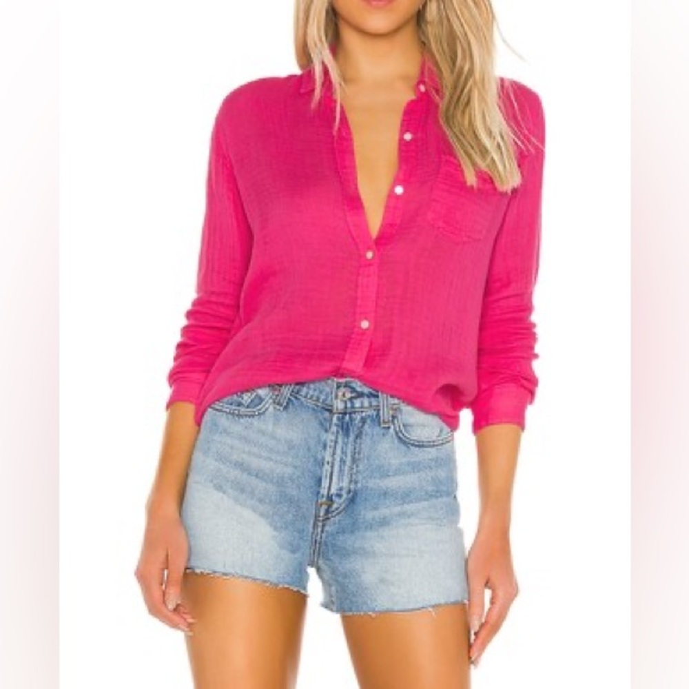 RAILS Ellis Hibiscus NEW Long Sleeve Button Down Shirt Size XL Pink NEW With Tag